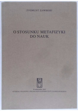 O stosunku metafizyki do nauk