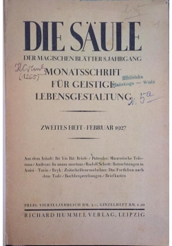 Die Saule, 1927 r.