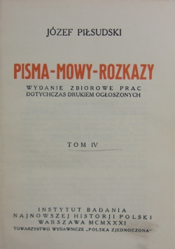 Pisma-mowy-rozkazy, tom IV, 1931 r.