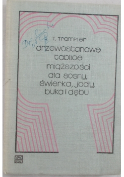 Drzewostanowe tablice miąższości dla sosny, świerka, jodły, buka i dębu