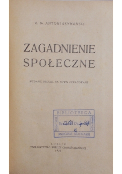Zagadnienia społeczne, 1929 r.