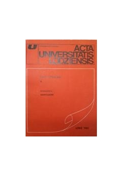 Acta universitatis lodziensis