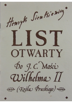 List otwarty do J.C.Mości Wilhelma II