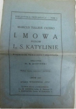 I. Mowa przeciw L. S. Katylinie, 1932 r.