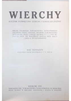 Wierchy, rocznik trzynasty, 1935 r