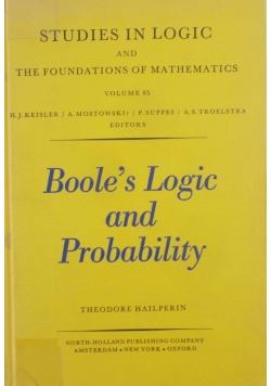 Boole's Logic and Probability