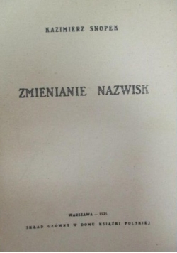 Zmienianie nazwisk, 1935 r.