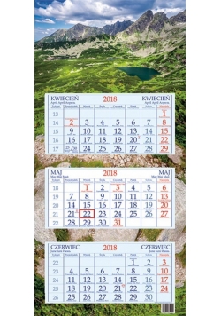 Kalendarz trójdzielny 2018 Tatry główka płaska