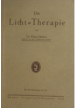 Die Licht = Therapie , 1926 r.