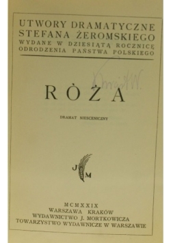 Róża , tom 1,1929r.