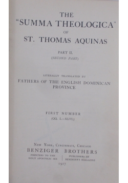 The Summa Theologica of St. Thomas Aquinas part II