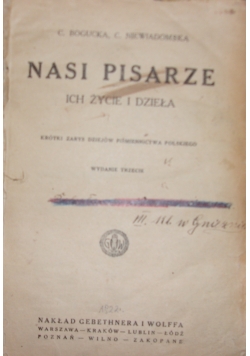 Nasi pisarze, ok. 1922r.