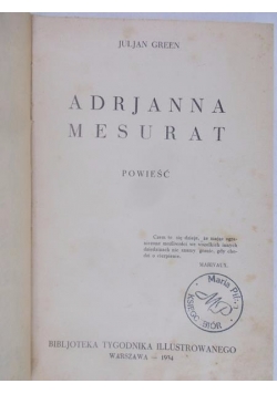 Adrjanna Mesurat, 1934 r.