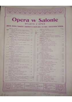 Opera w Salonie. Wyjątki z oper