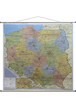 Polska mapa ścienna administracyjno-drogowa 1:500 000