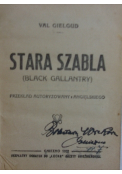 Stara szabla, 1932r.
