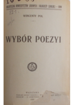 Wybór Poezyi , 1909 r.