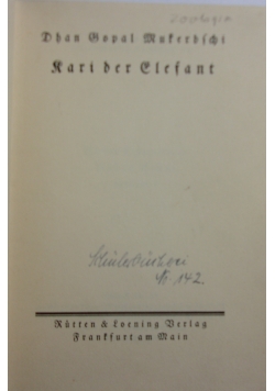 Dhan Gopal Muferdichi Rari der Elefant