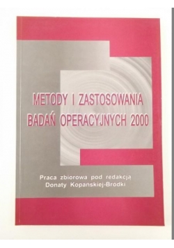 Metody i zastosowania badań operacyjnych 2000