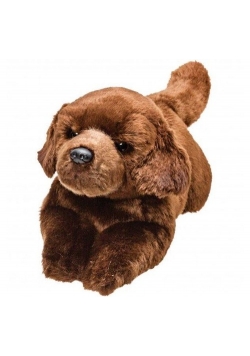 Leżący czekoladowy labrador 30 cm