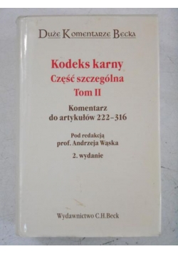 Kodeks karny. Część szczególna. Tom II