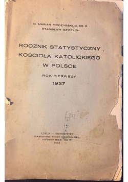 Rocznik statystyczny kościoła katolickiego w Polsce, 1938 r.