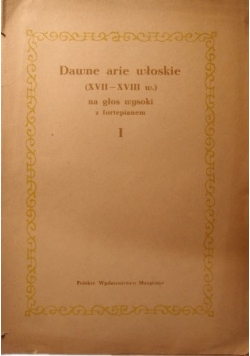 Dawne arie włoskie na głos wysoki z fortepianem