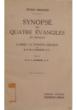 Synopse des quatre evangiles, 1945