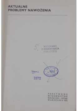 Aktualne problemy nawożenia