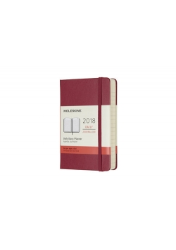 Kalendarz dzienny Moleskine 12M P bordowy