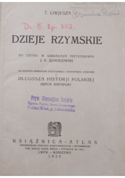 Dzieje Rzymskie , 1925 r.