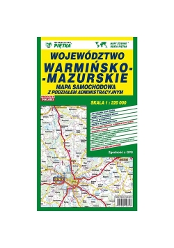 Województwo warmińsko-mazurskie mapa samochodowa 1:220 000