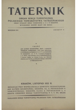 Taternik, zeszyt 4, 1932 r