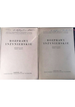 Rozprawy inżynierskie Tom XV, zeszyt I-II