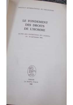 Le fondement des droits de l' homme