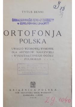 Ortofonja polska, 1924 r.