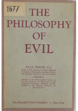 The philosophy of evil