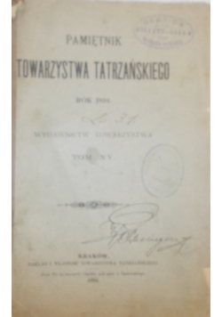 Pamiętnik towarzystwa tatrzańskiego, 1902 r.