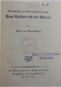 Bom Rulturreich des Meeres, 1924r.