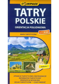 Tatry Polskie orientacja południowa mapa turystyczna 1:30 000