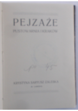 Pejzaże. Pustowarnia i Kraków, 1901 r