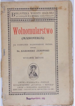 Wolnomularstwo ( Masonerja),1921 r.