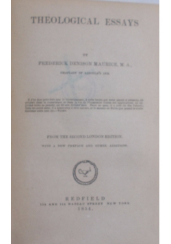 Theological Essays, 1854 r.