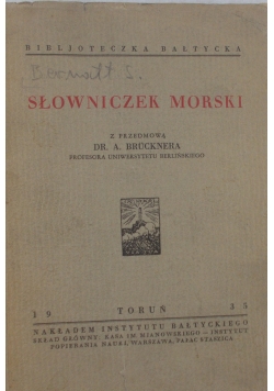 Słowniczek morski, 1935r.