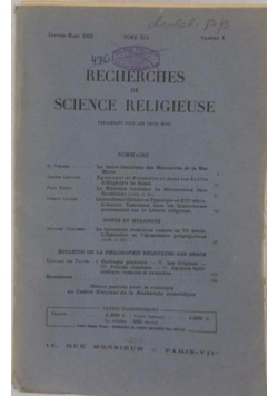Recherches de Science Religieuse, tom 1-4.