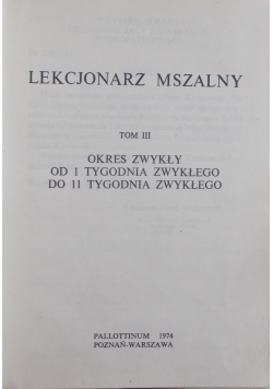Lekcjonarz mszalny Tom III