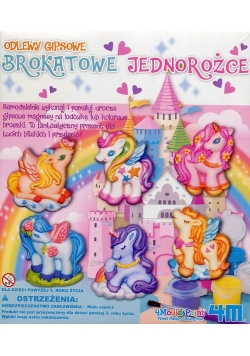 Odlewy gipsowe Brokatowe jednorożce