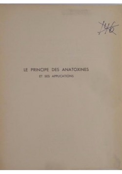 Le Principe Des Anatoxines 1950