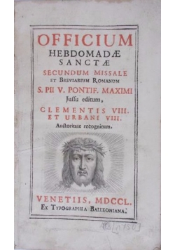 Officium Hebdomadae Sanctae, 1750 r.