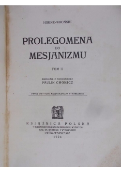 Prolegomena do Mesjanizmu, tom II, 1924 r.
